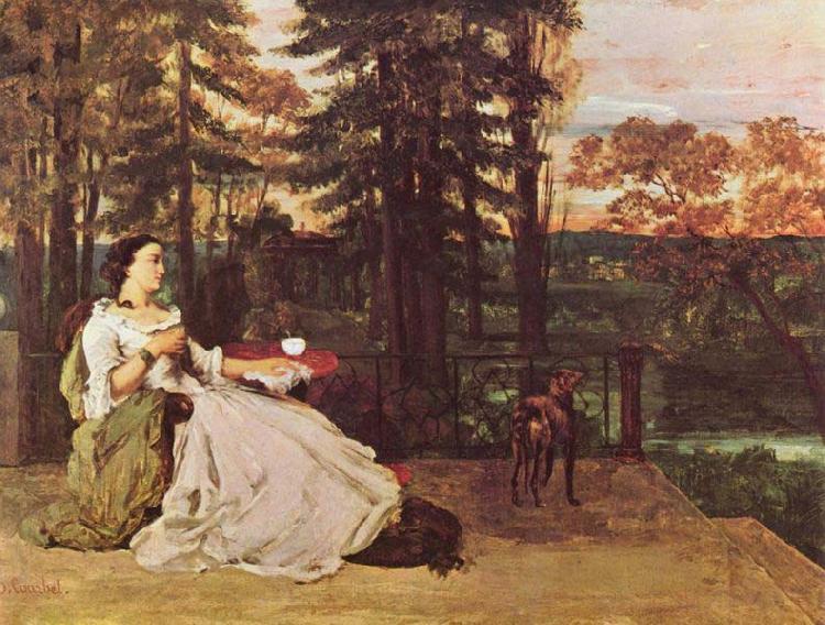 Courbet, Gustave Dame auf der Terrasse (Le dame de Francfort) Sweden oil painting art